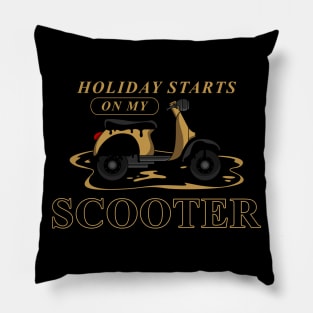 Holiday with Scooter Pillow