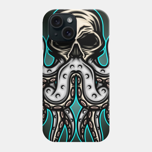 Human Skull Octopus Phone Case by WODEXZ