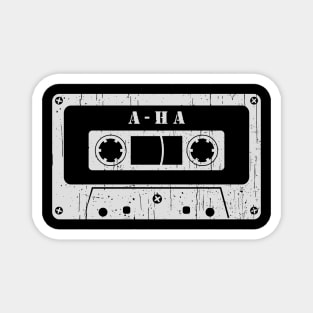 A ha - Vintage Cassette White Magnet