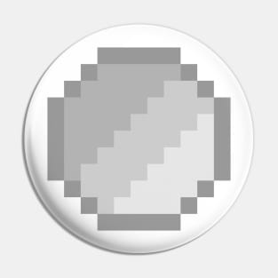 Silver Coin Pixel Art Pin