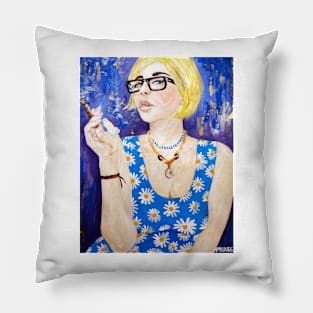 Smoking daisies Pillow