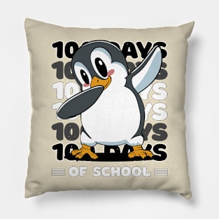 100 Days of school typography featuring a Dabbing Penguin #1 Pillow