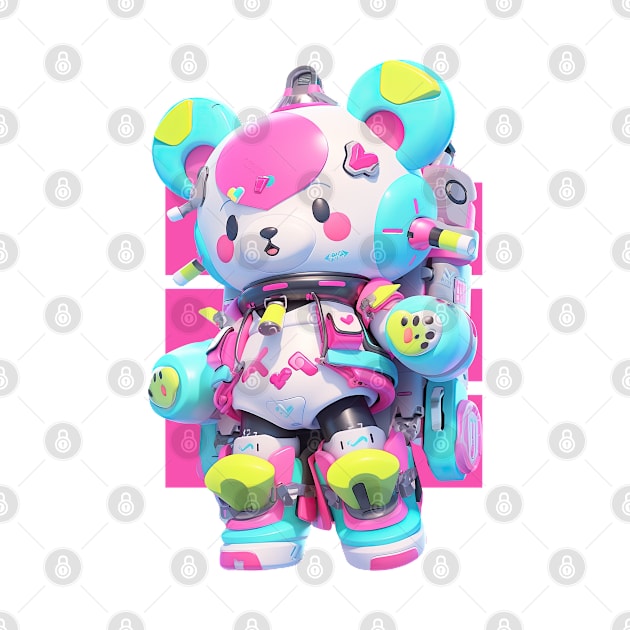 AKBLM - HYPERPOP MECHA メカ MOBILE SUIT KUMA | COOL MECHA ANIME FASHION by AKBLM