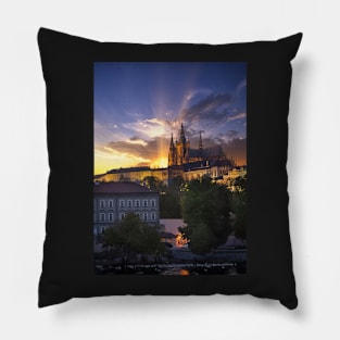 Prague Castle at sunset Pillow