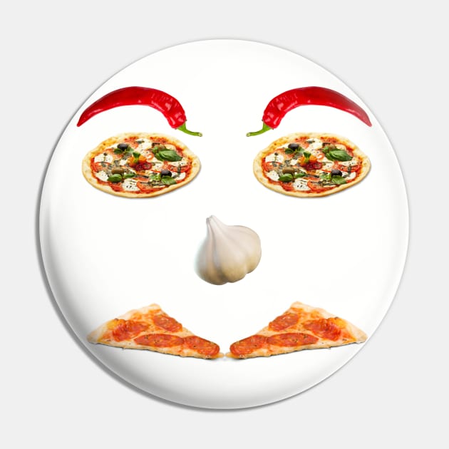 Pizza face Pin by Rickido