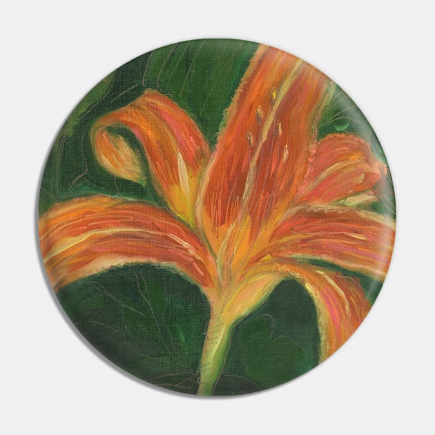 Orange Day Lily Pin by HelenDBVickers