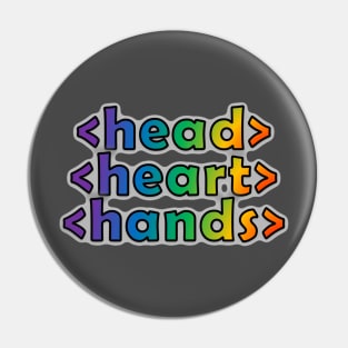 Geeks 4 Peace - Open Head, Open Heart, Open Hands Pin