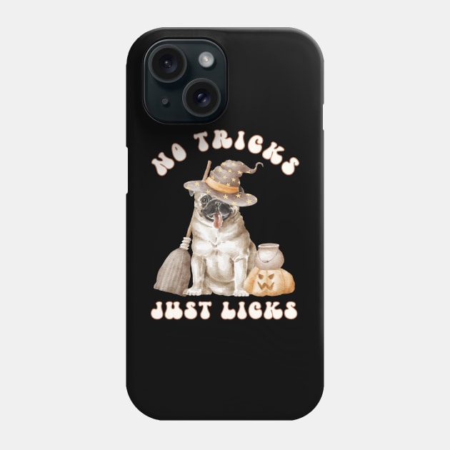 Cute Funny Halloween Pug Watercolor Witch Design with Pumpkin Phone Case by bbreidenbach