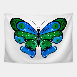 Green and Blue Butterfly Tapestry