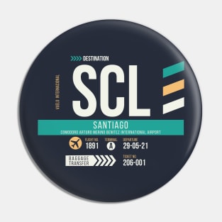 Santiago (SCL) Airport Code Baggage Tag B Pin