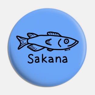 Sakana (Fish) Japanese design in black Pin
