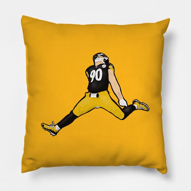 TJ Watt Celly Pillow by Do Nothing Doodles