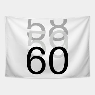 60th birthday typographical, simple Tapestry