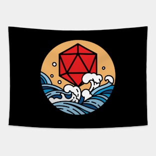 Oriental Japanese D20 Dice Wave Tapestry