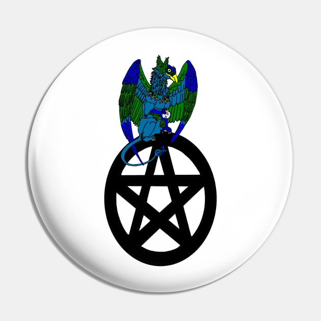 Griffon on a Pentacle Pin by imphavok