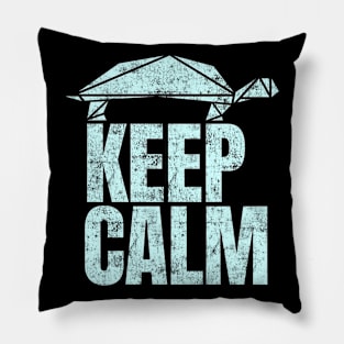 Keep Calm Funny Cool Turtle No Stress Office Focused Gift Pillow