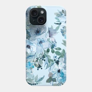 Blue pastel floral #1 Phone Case