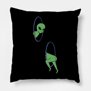 Alien space portal Pillow