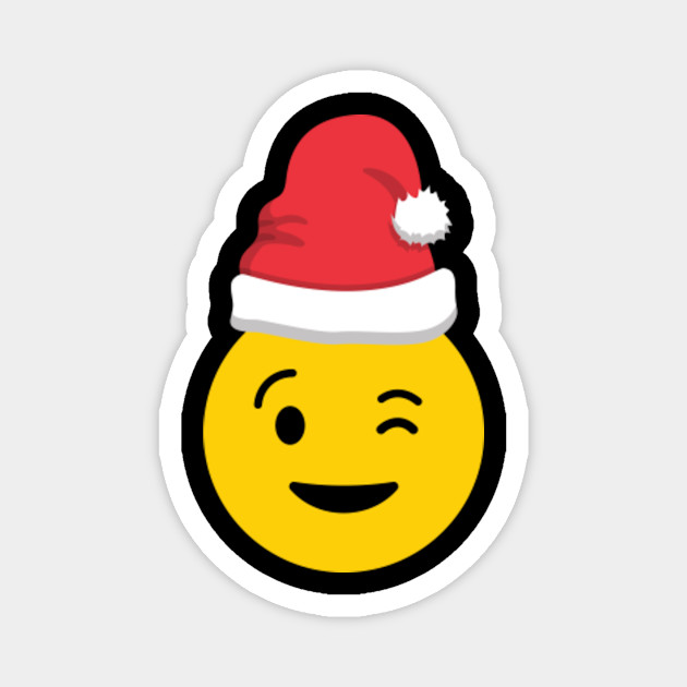 Christmas Emoji Wink Blink Winky Face Christmas Emoji Magnet Teepublic