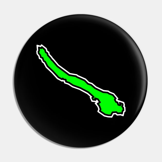 Galiano Island Silhouette - Lime Green Colour - Simple - Galiano Island Pin by City of Islands