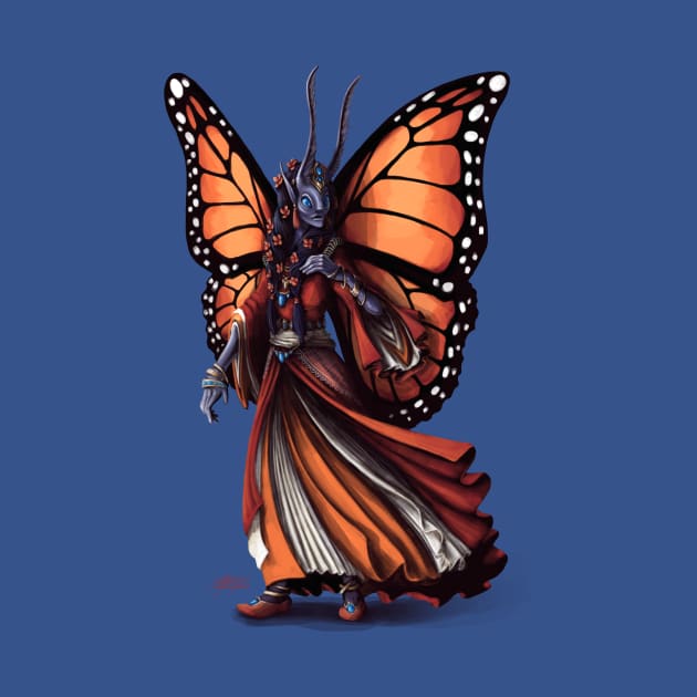 Monarch Butterfly Humanoid - Fantasy Character Design by Indi Martin