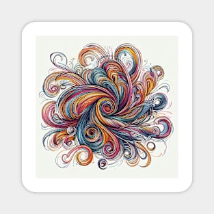 Psychedelic looking abstract illustration swirls Magnet