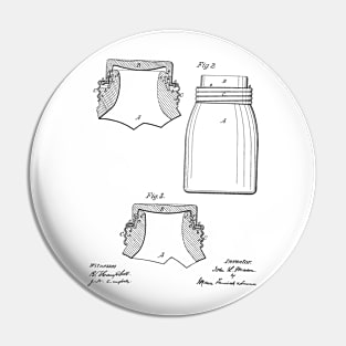 Fruit Jar Vintage Patent Hand Drawing Pin