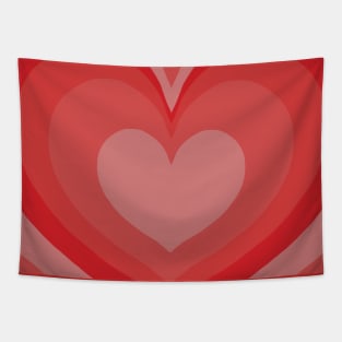red gradient heart tunnel Tapestry