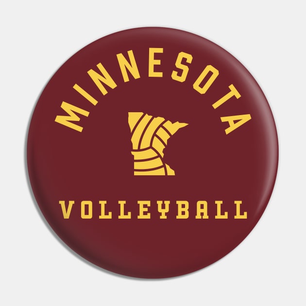 Minnesota Volleyball - Gold - Indoor Beach Grass Pin by Modern Evolution