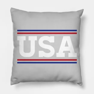 Retro USA Red White Blue Pillow