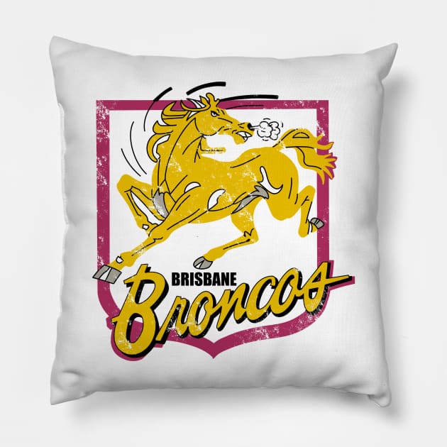brisbane broncos vintage Pillow by barbados