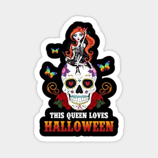 This Queen Loves Halloween Magnet