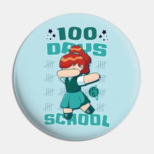 100 days of school featuring a dabbing Football #2 Pin