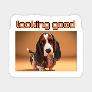 Basset Hound - Looking Good and dressed for success Magnet