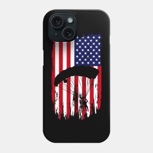 Cool Skydiving Skydiver American Flag Skydive Phone Case