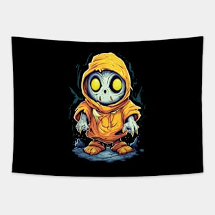 Eerie Halloween Ghoul Art - Spooky Season Delight Tapestry