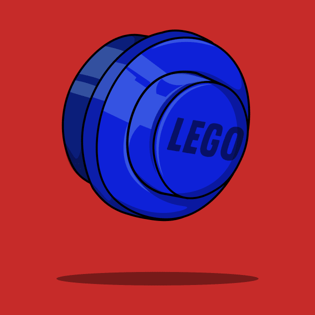 Blue LEGO Stud by Super Atomic Tees