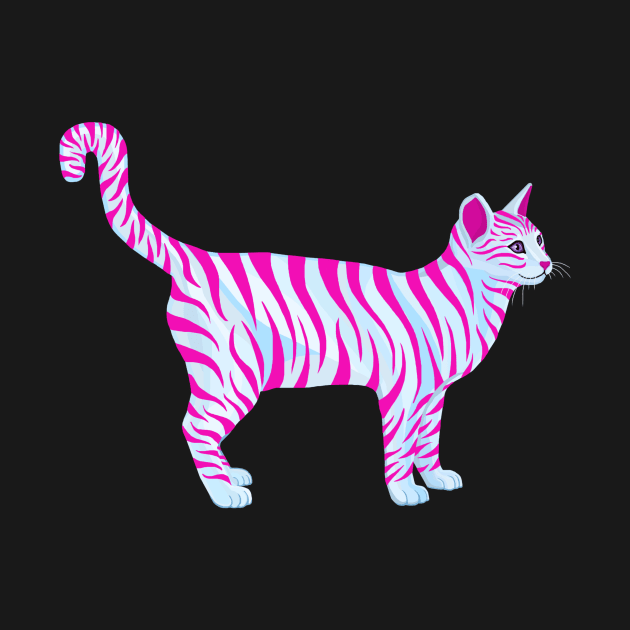 Pink Magenta Striped Tabby Cat by Art by Deborah Camp