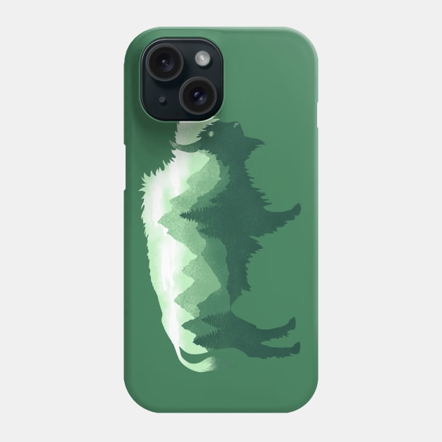 Dramabite Bison Buffalo Double Exposure Surreal Wildlife Native Animal Phone Case by dramabite