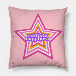 radiate happiness - retro y2k star Pillow