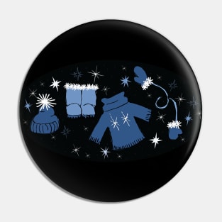 Winter weather snow lover gear cartoon illustration Pin