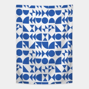 Fun Shapes Pattern in Cobalt Blue Tapestry