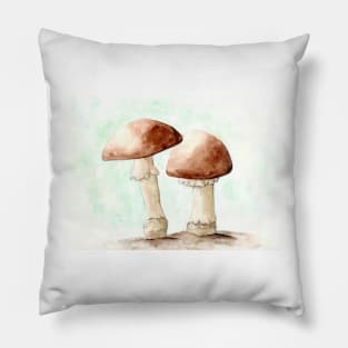 Mushrooms, watercolor painting Pillow