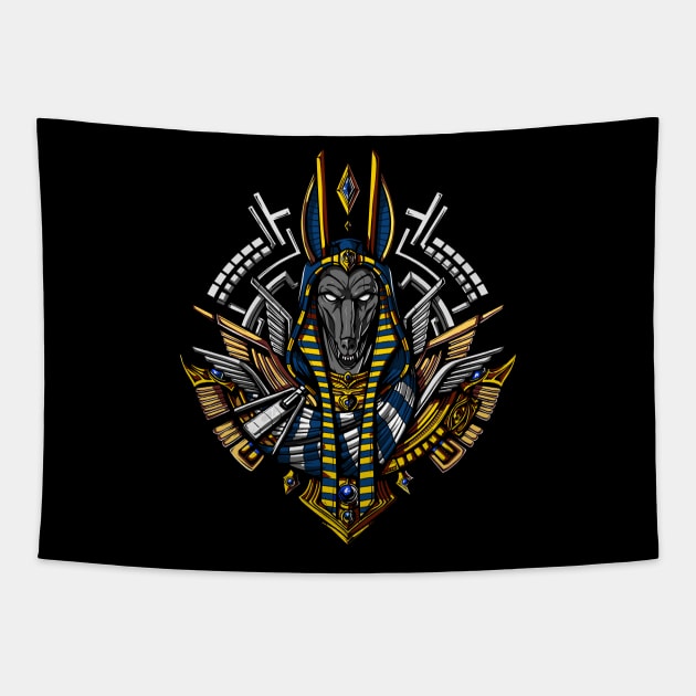 Egyptian God Anubis Tapestry by underheaven