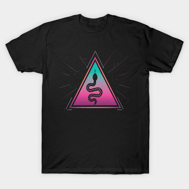 Colorful Snake Geometrical Triangle Serpent Retro Style graphic - 70s - T-Shirt