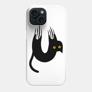 upside down black cat Phone Case