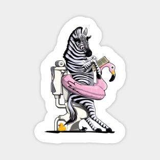 Zebra on the Toilet Magnet