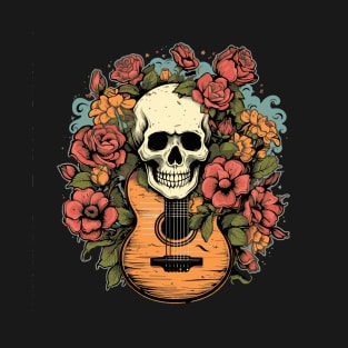 Skull Flowers and a Guitar T-Shirt