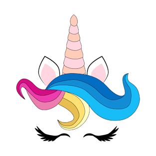 Happy unicorn face. Hand drawn style T-Shirt