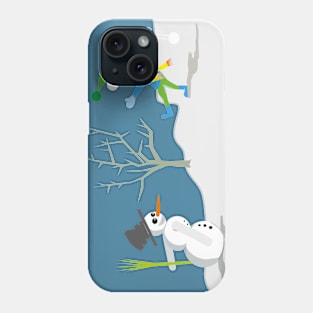 Snowman and boy Phone Case